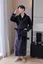 Men's Black Cotton Bathrobe