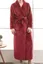 Men's Red Fleece Bathrobe