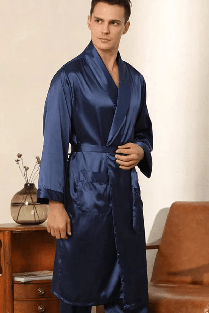 Men's Navy Blue Bathrobe