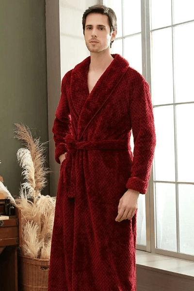 Men's Red Terry Bathrobe
