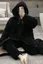 Women's Black Robe Coat