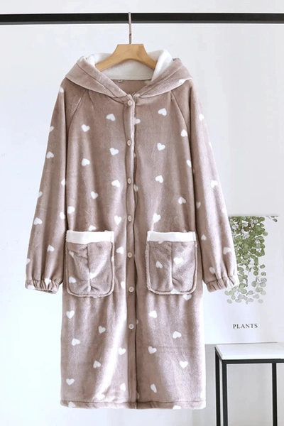 Cotton Heart Bathrobe