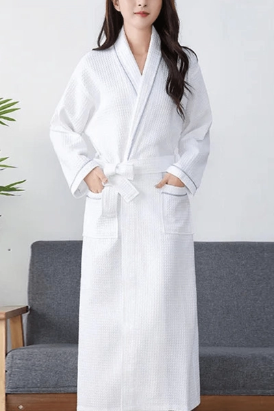 White Cotton Bathrobe