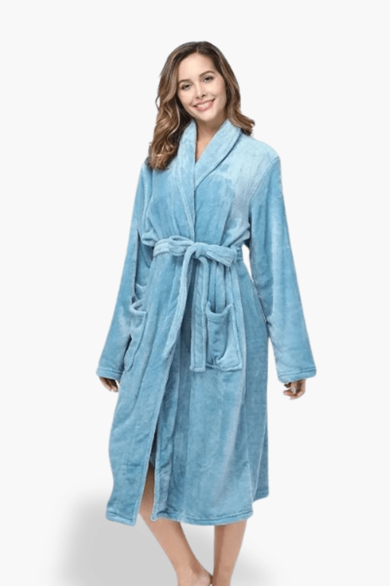 Blue Fleece Bathrobe