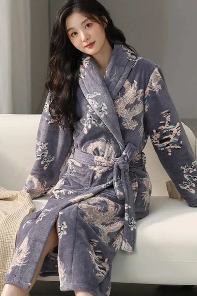 Heated Fleece Bathrobe