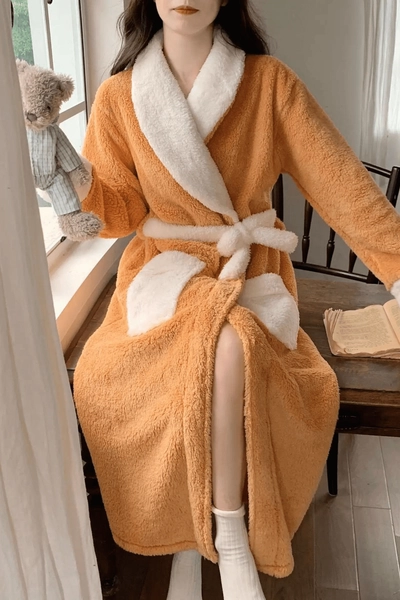Long Fleece Women's Bathrobe