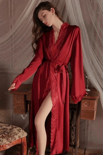 Long Satin Robe