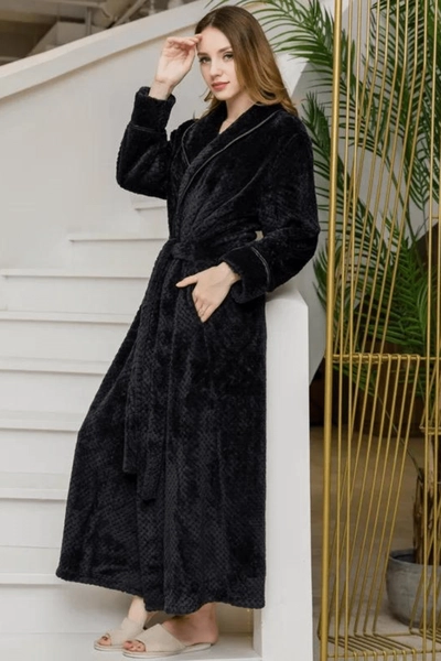 Women's Black Bathrobe