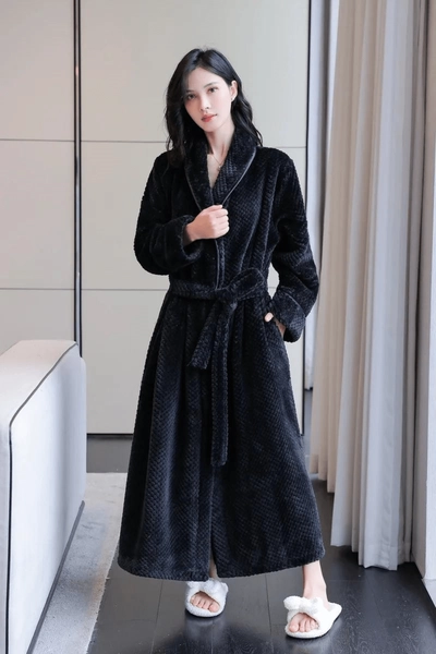 Women's Black Bathrobe