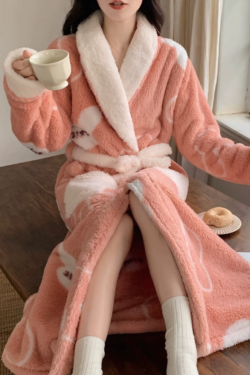 Luxury Women's Fleece Bathrobe