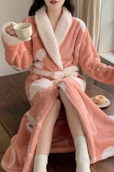 Luxury Women's Fleece Bathrobe