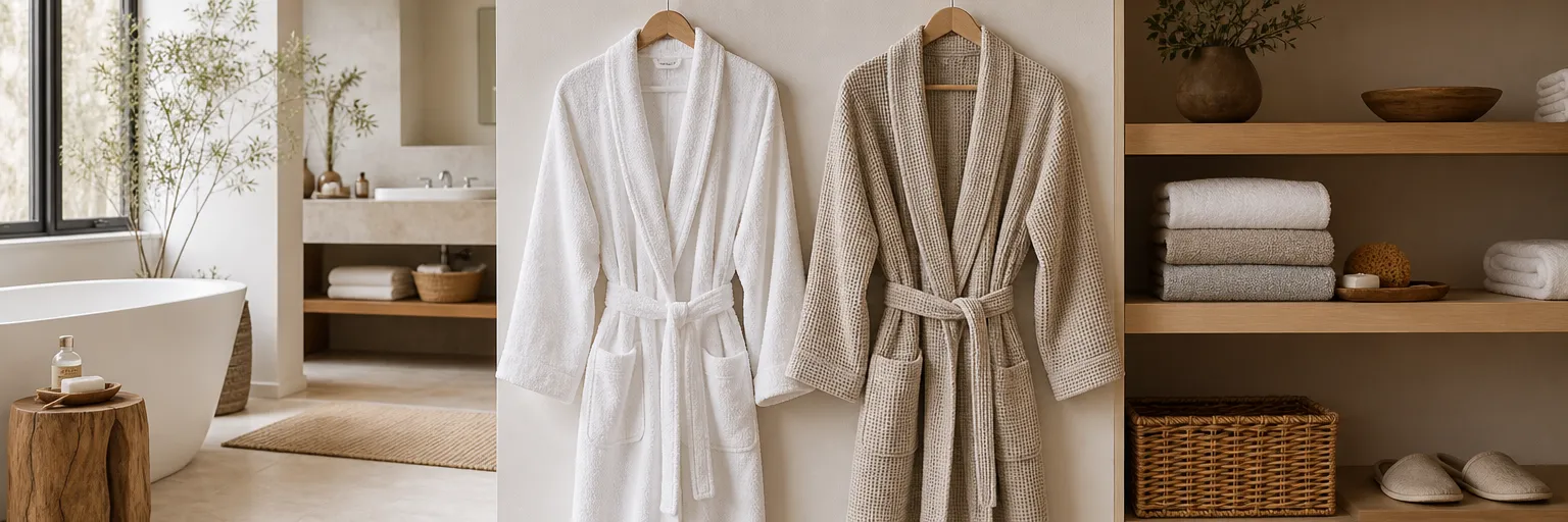 How can you combine style, comfort, and practicality when choosing a bathrobe?