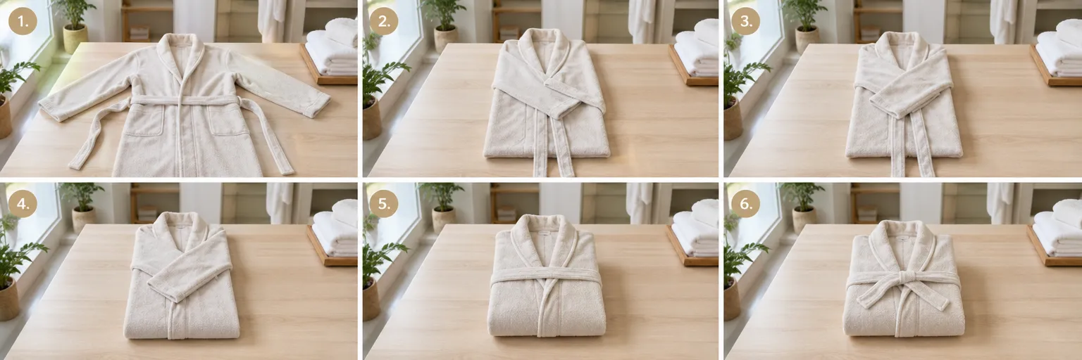 Simple steps to fold a bathrobe properly