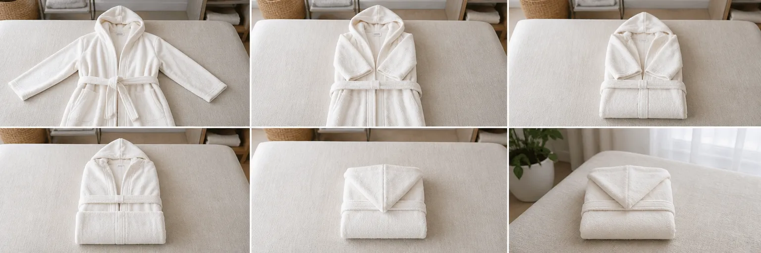 How to fold a hooded bathrobe