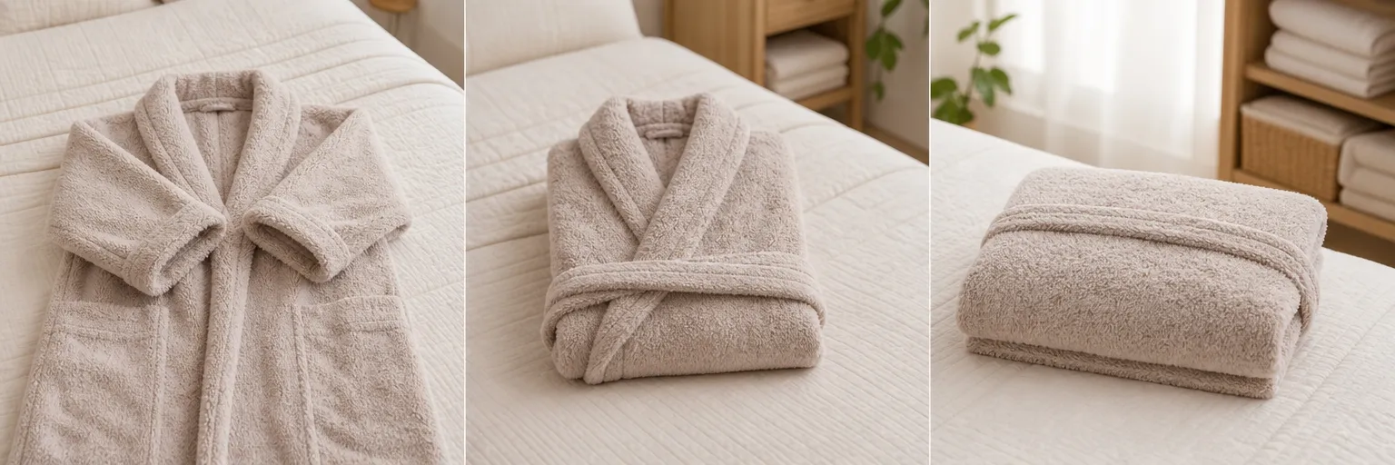 The best method for storing a thick bathrobe