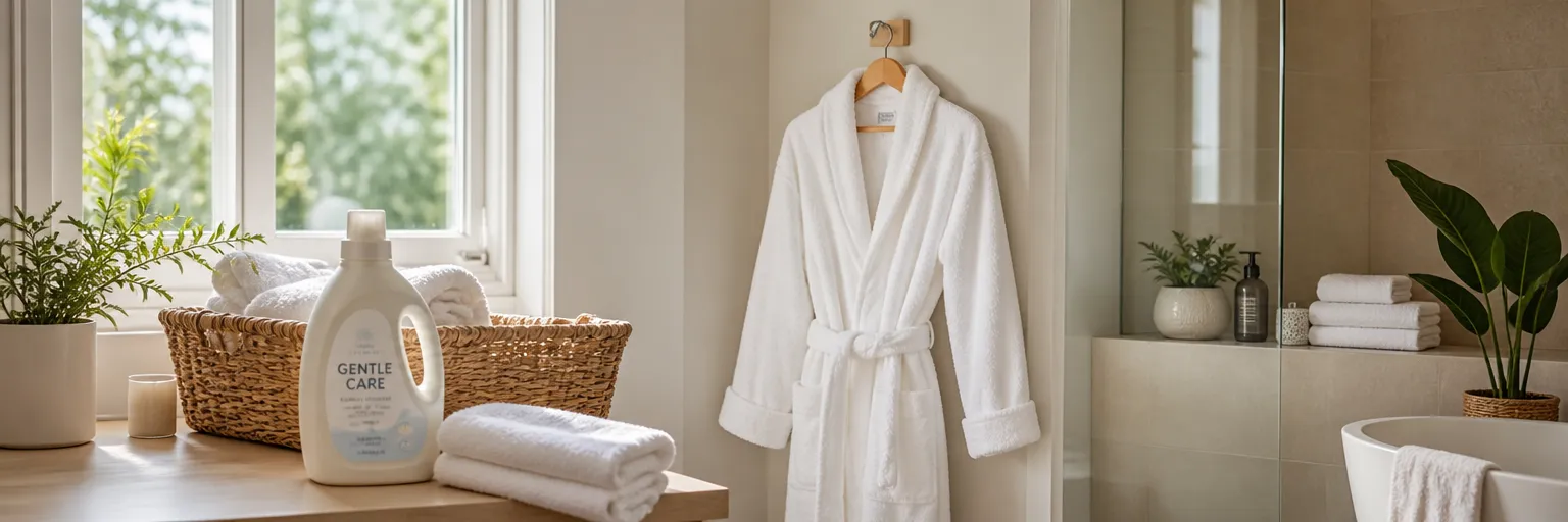 Why is it important to clean a bathrobe properly?