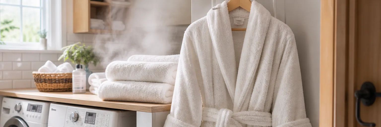 How do you keep a bathrobe plush after washing?