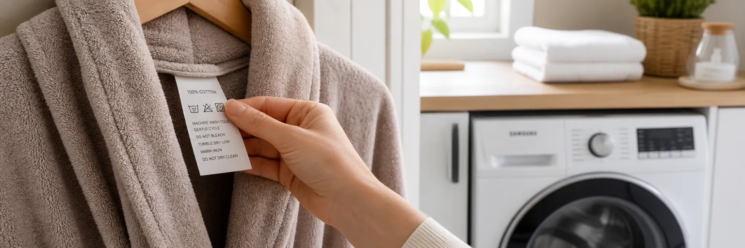 Read the label before washing a bathrobe