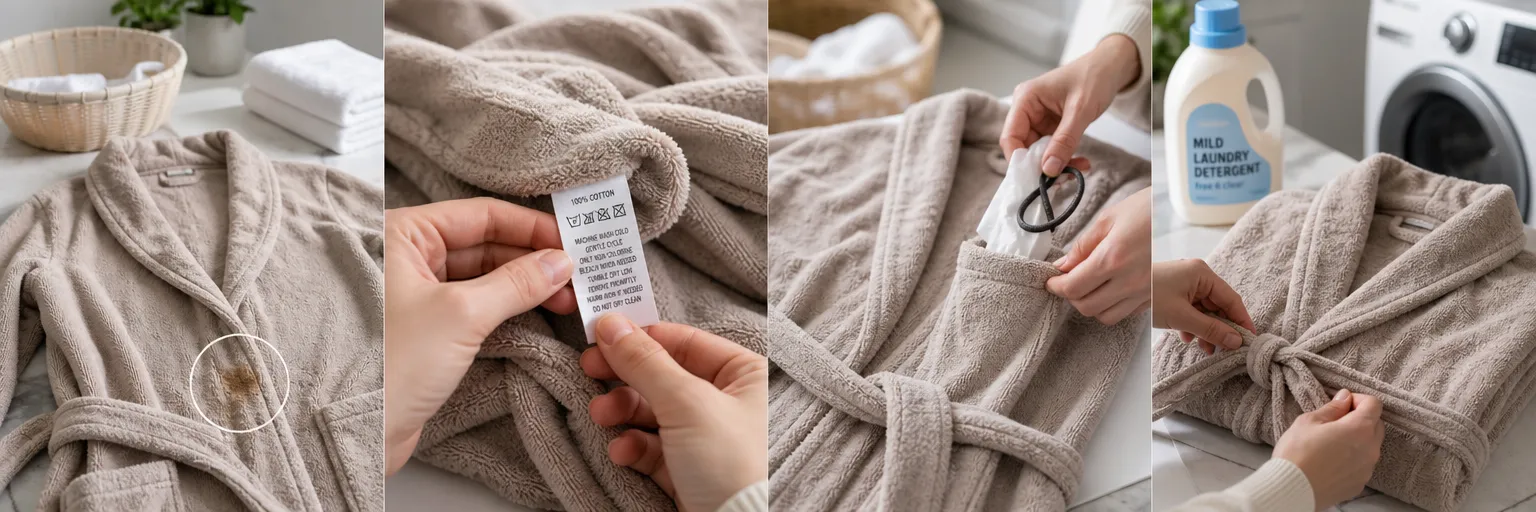 How to prepare a bathrobe before washing?
