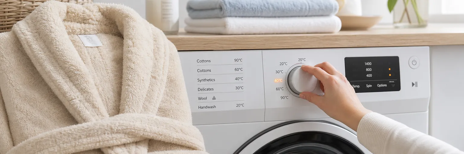 What temperature should you choose to wash a bathrobe?