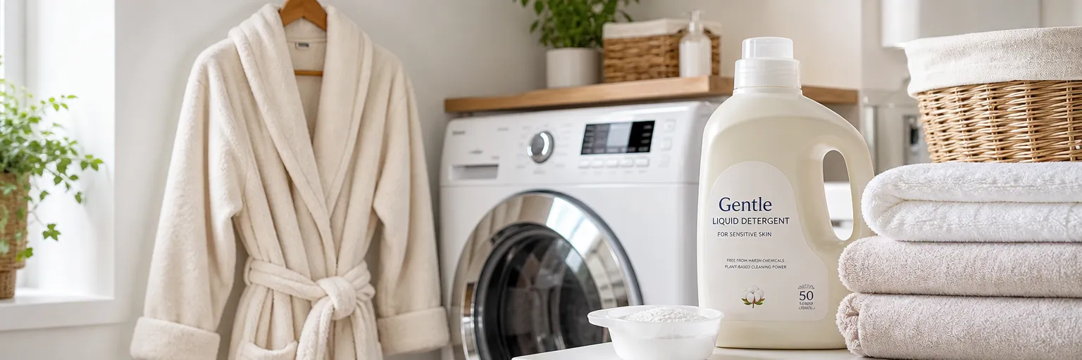Which detergent should you use for a soft, clean bathrobe?