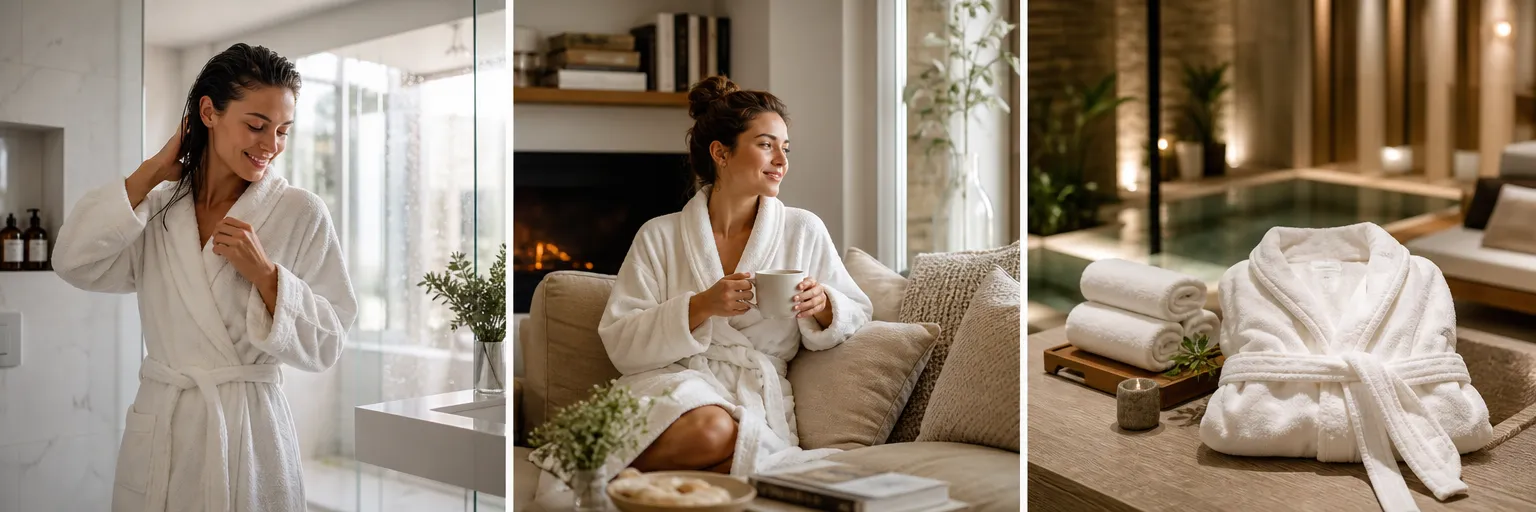 In what situations do people wear a bathrobe?