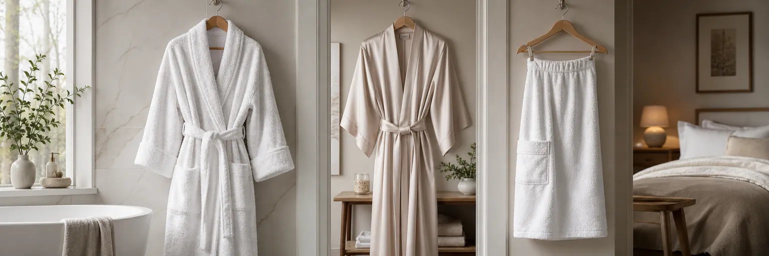 Bathrobe, dressing gown, bath wrap: what are the differences?